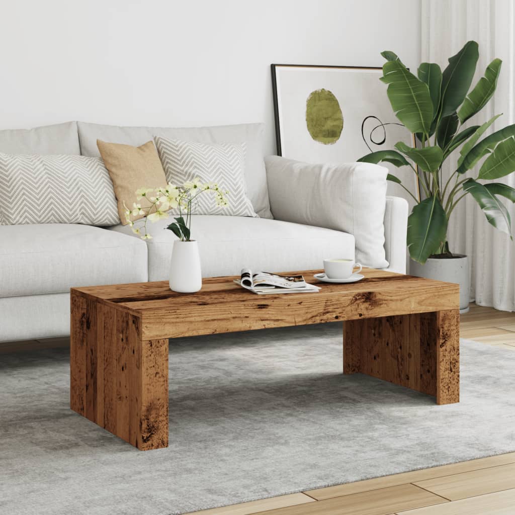 sofabord 102x50x35 cm konstrueret træ antikt træ