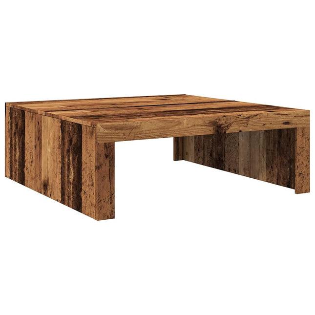 sofabord 100x100x35 cm konstrueret træ antikt eg