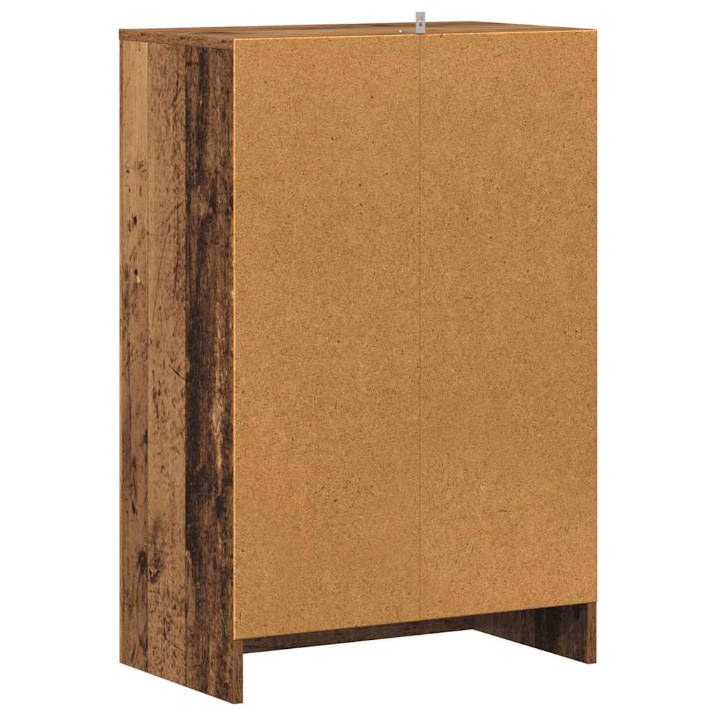 skoskab 60x35x92 cm konstrueret træ antikt eg