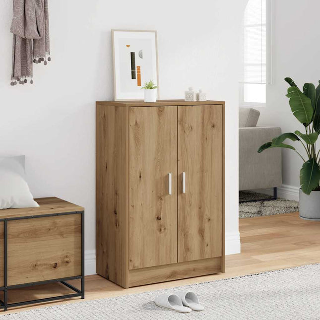skoskab 60x35x92 cm konstrueret træ kunsteg