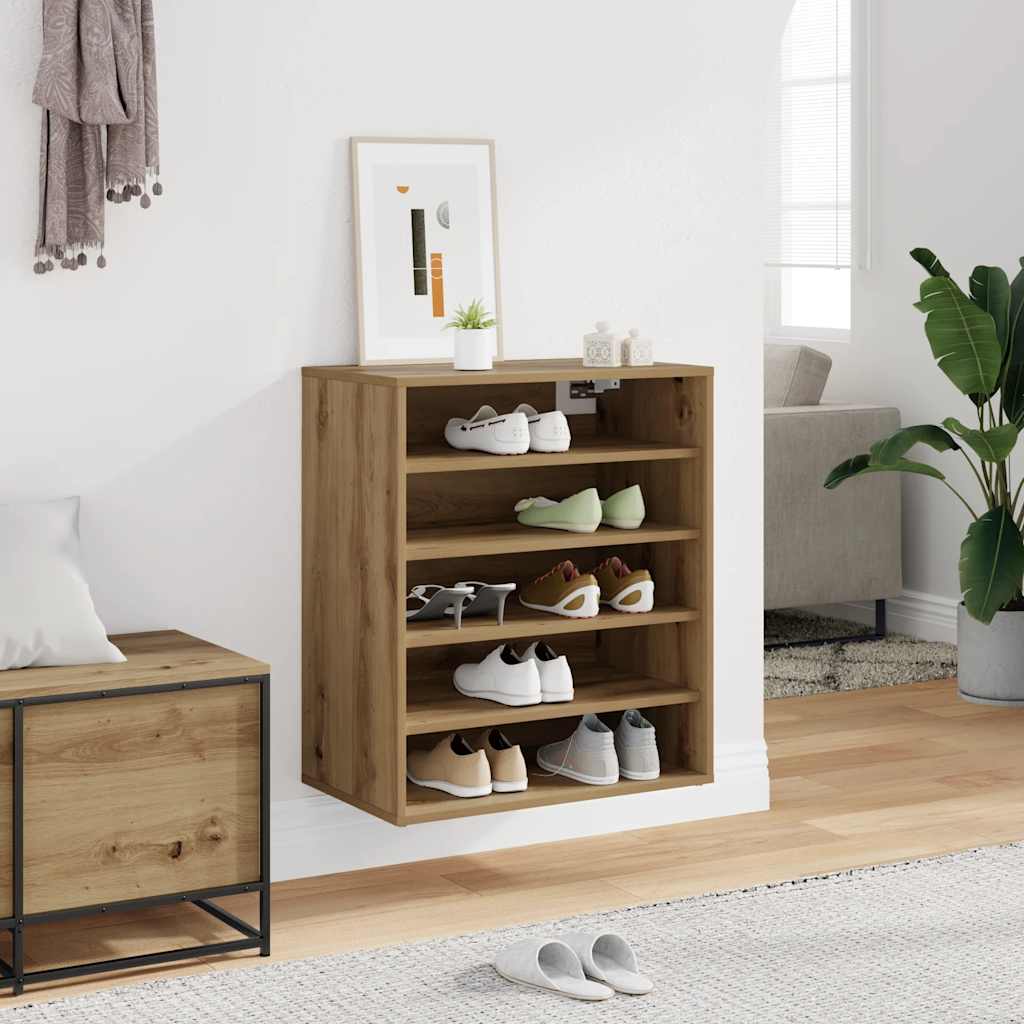 skoskab 60x35x70 cm konstrueret træ kunsteg