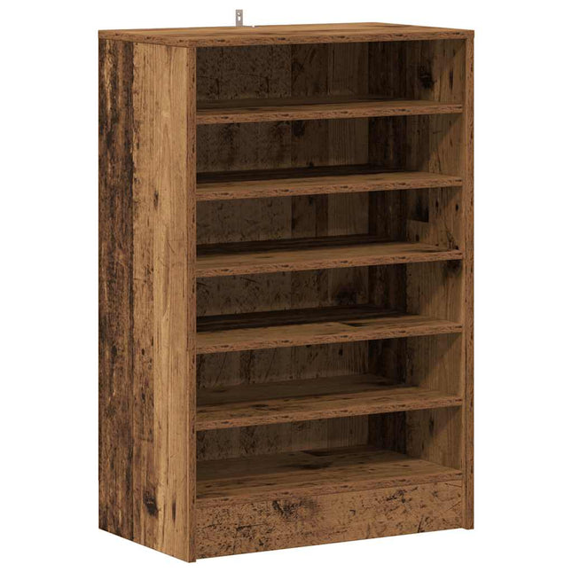 skoskab 60x35x92 cm konstrueret træ antikt eg