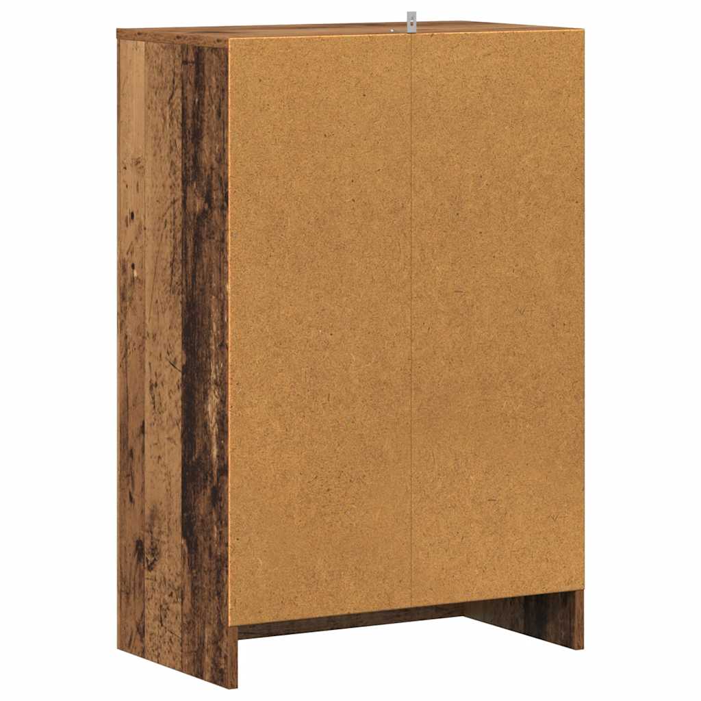 skoskab 60x35x92 cm konstrueret træ antikt eg