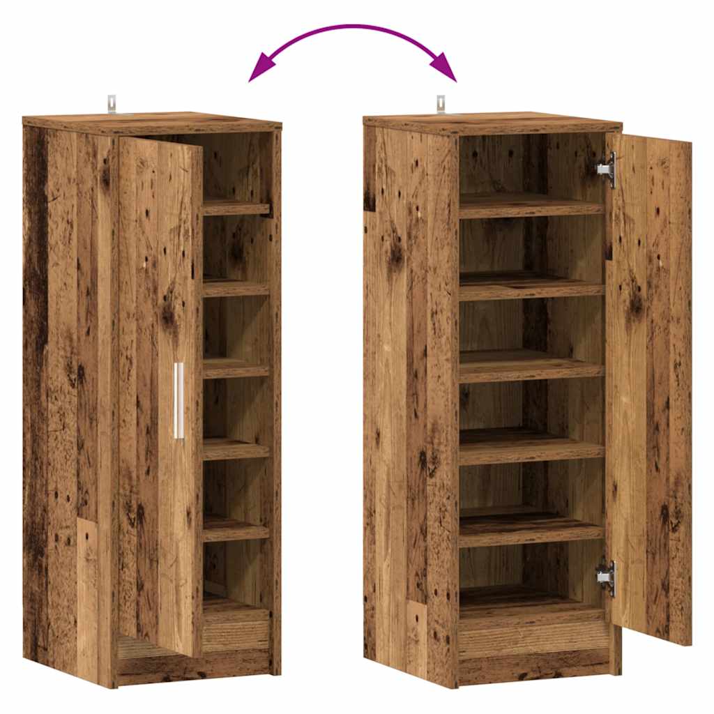 skoskab 32x35x92 cm konstrueret træ kunsteg