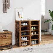 skoskabe 2 stk. 32x35x70 cm konstrueret træ antikt træ