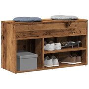 skobænk 80x30x45 cm konstrueret træ antikt træ