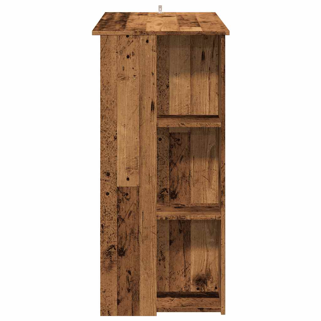 barbord med hylde 102x50x103,5 cm konstrueret træ antikt træ