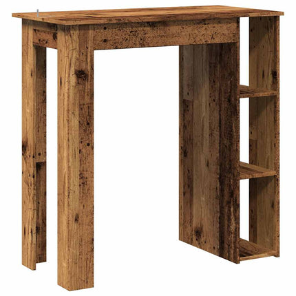 barbord med hylde 102x50x103,5 cm konstrueret træ antikt træ