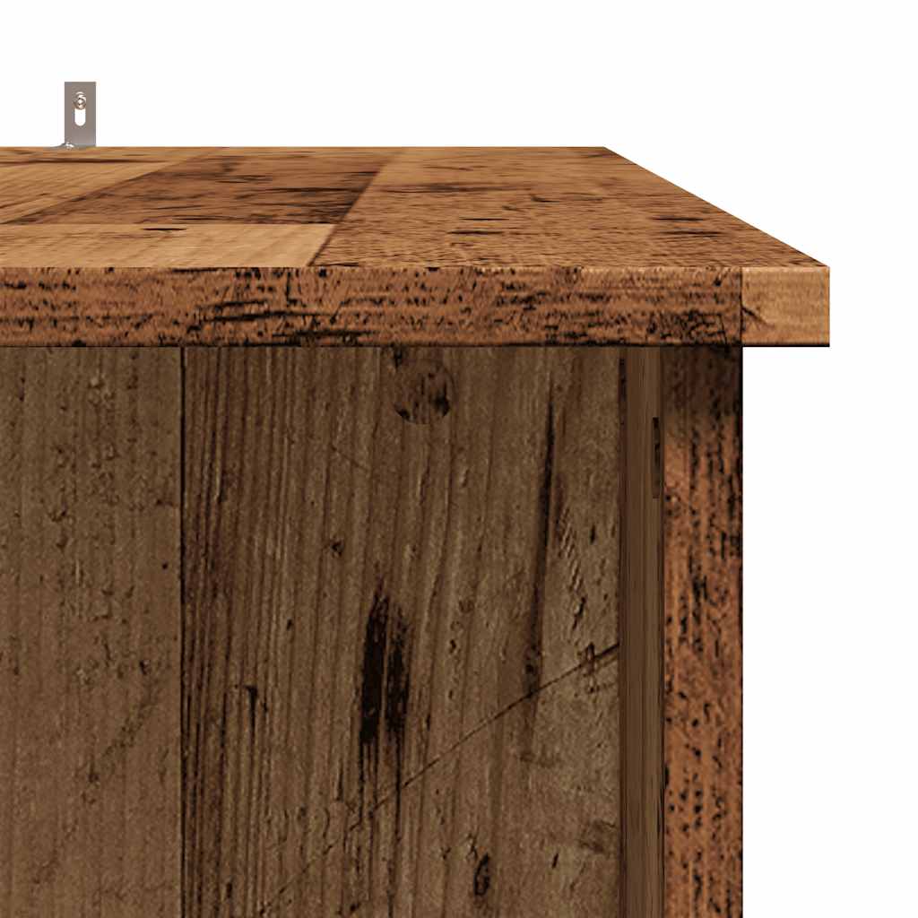 barbord med hylde 102x50x103,5 cm konstrueret træ antikt træ