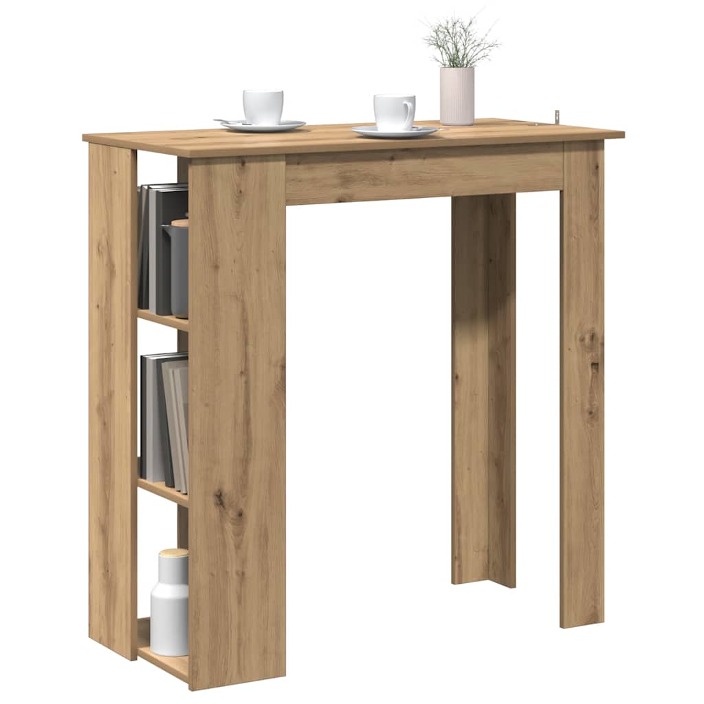 barbord med hylde 102x50x103,5 cm konstrueret træ kunsteg