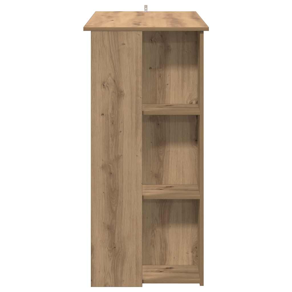 barbord med hylde 102x50x103,5 cm konstrueret træ kunsteg
