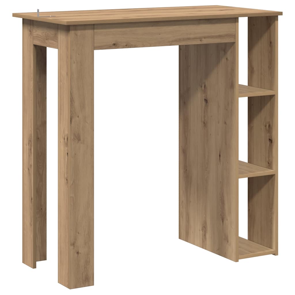 barbord med hylde 102x50x103,5 cm konstrueret træ kunsteg