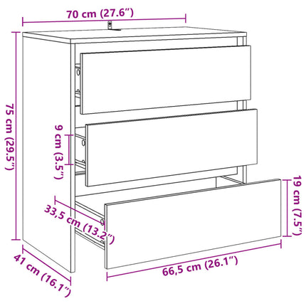 skænk 70x41x75 cm konstrueret træ antikt trælook