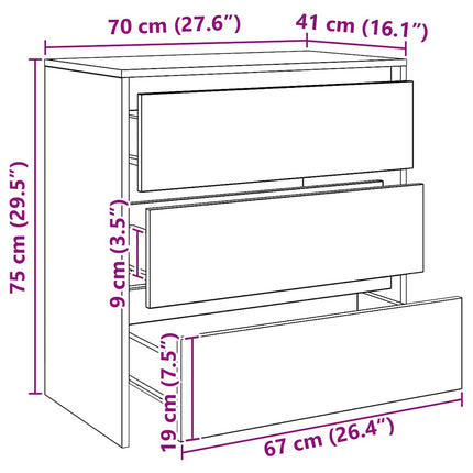 skænk 70x41x75 cm konstrueret træ kunsteg