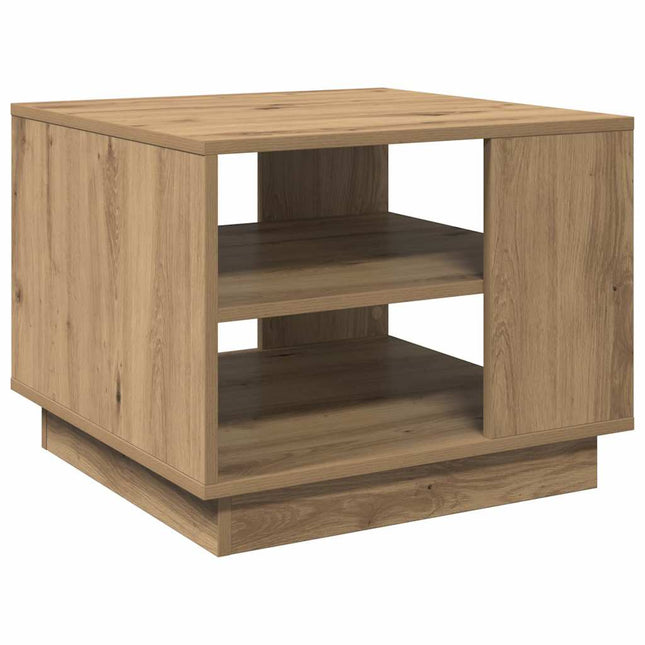 sofabord 55x55x42 cm konstrueret træ kunsteg