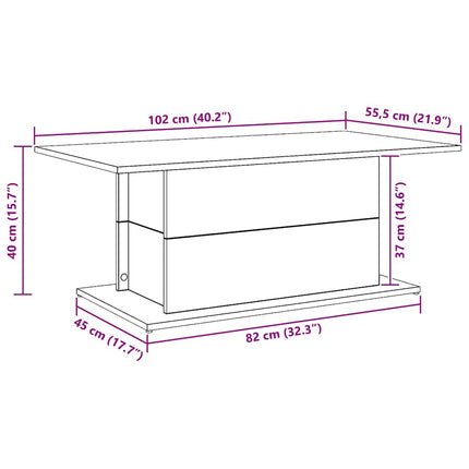 sofabord 102x55,5x40 cm konstrueret træ kunsteg