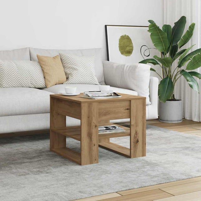 sofabord 55,5x55x45 cm konstrueret træ kunsteg