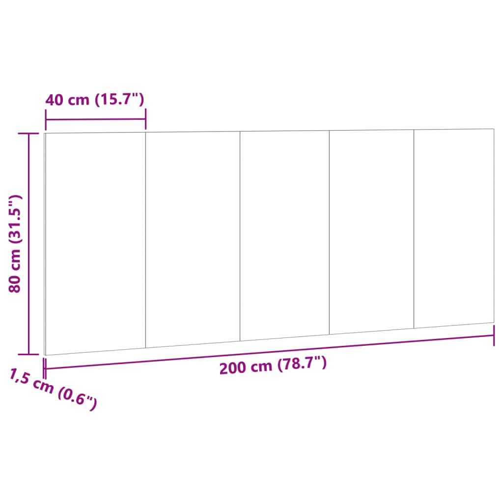 sengegærde 200x1,5x80 cm konstrueret træ antikt trælook
