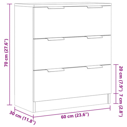 skænk 60x30x70 cm konstrueret træ antikt trælook