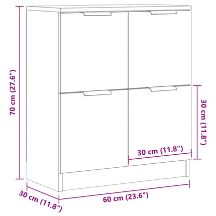 skænk 60x30x70 cm konstrueret træ antikt trælook