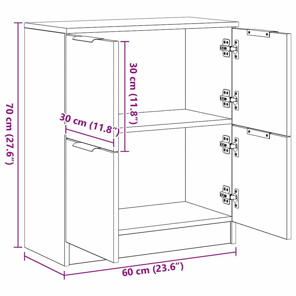 skænk 60x30x70 cm konstrueret træ kunsteg