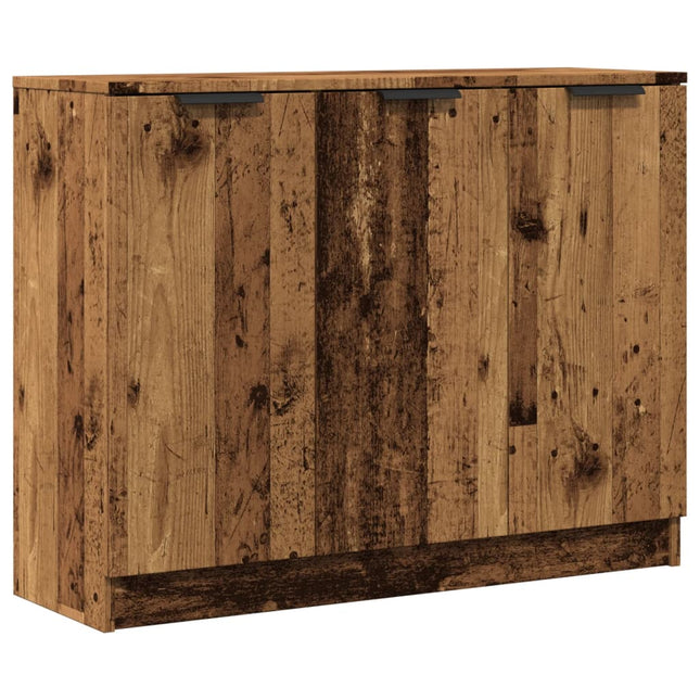 skænk 90,5x30x70 cm konstrueret træ antikt trælook