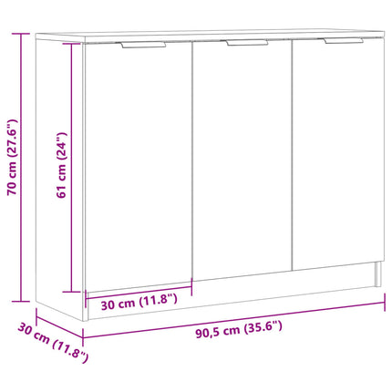 skænk 90,5x30x70 cm konstrueret træ antikt trælook