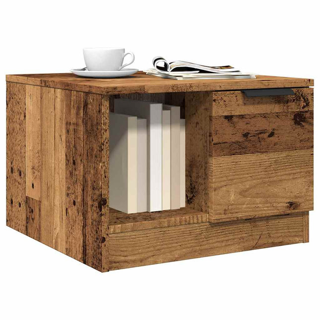 sofabord 50x50x36 cm konstrueret træ antikt træ