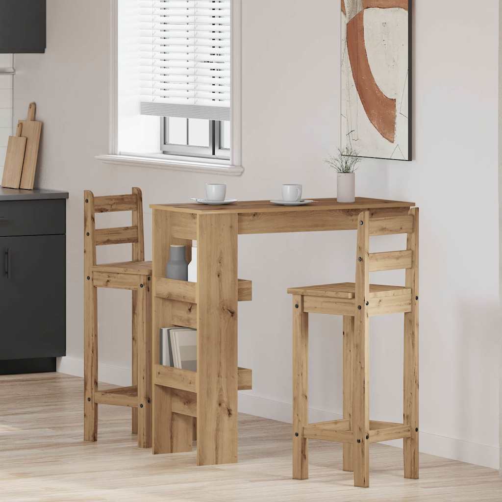 vægmonteret barbord 102x45x103,5 cm konstrueret træ kunsteg