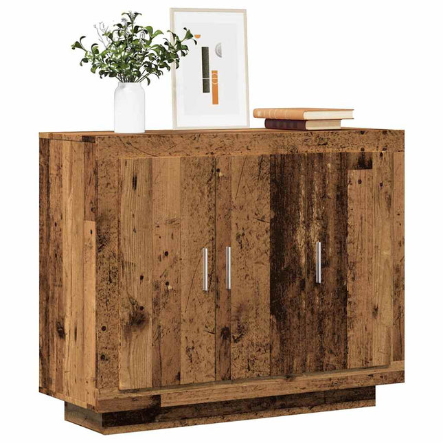 skænk 92x35x75 cm konstrueret træ gammelt trælook