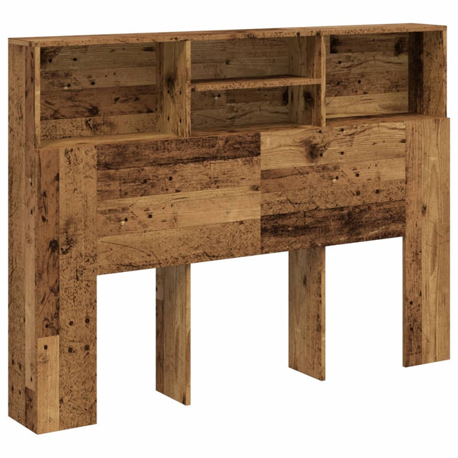 sengegavl m. opbevaring 140x19x103,5 cm antikt trælook