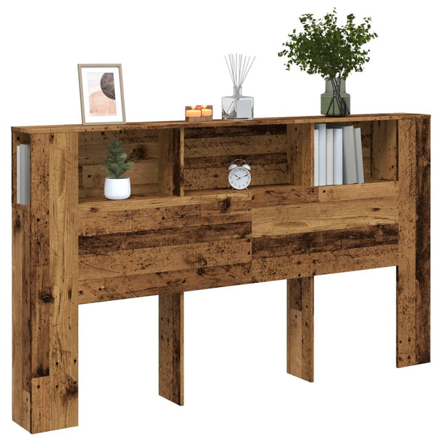 sengegavl med opbevaring 180x18,5x102,5 cm konstrueret træ