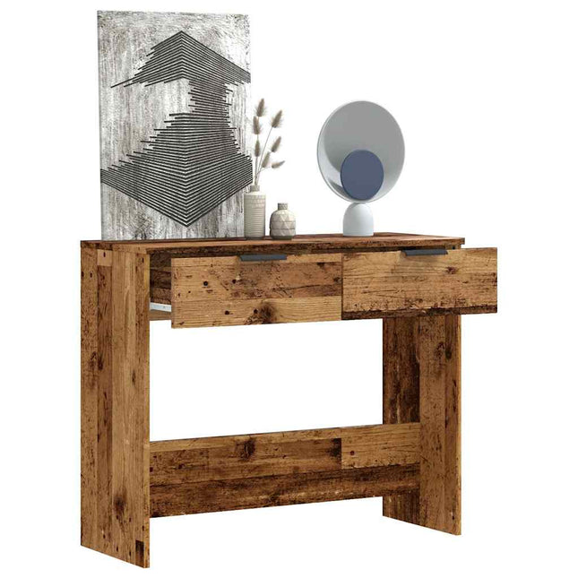 konsolbord 90x36x75 cm konstrueret træ gammelt trælook
