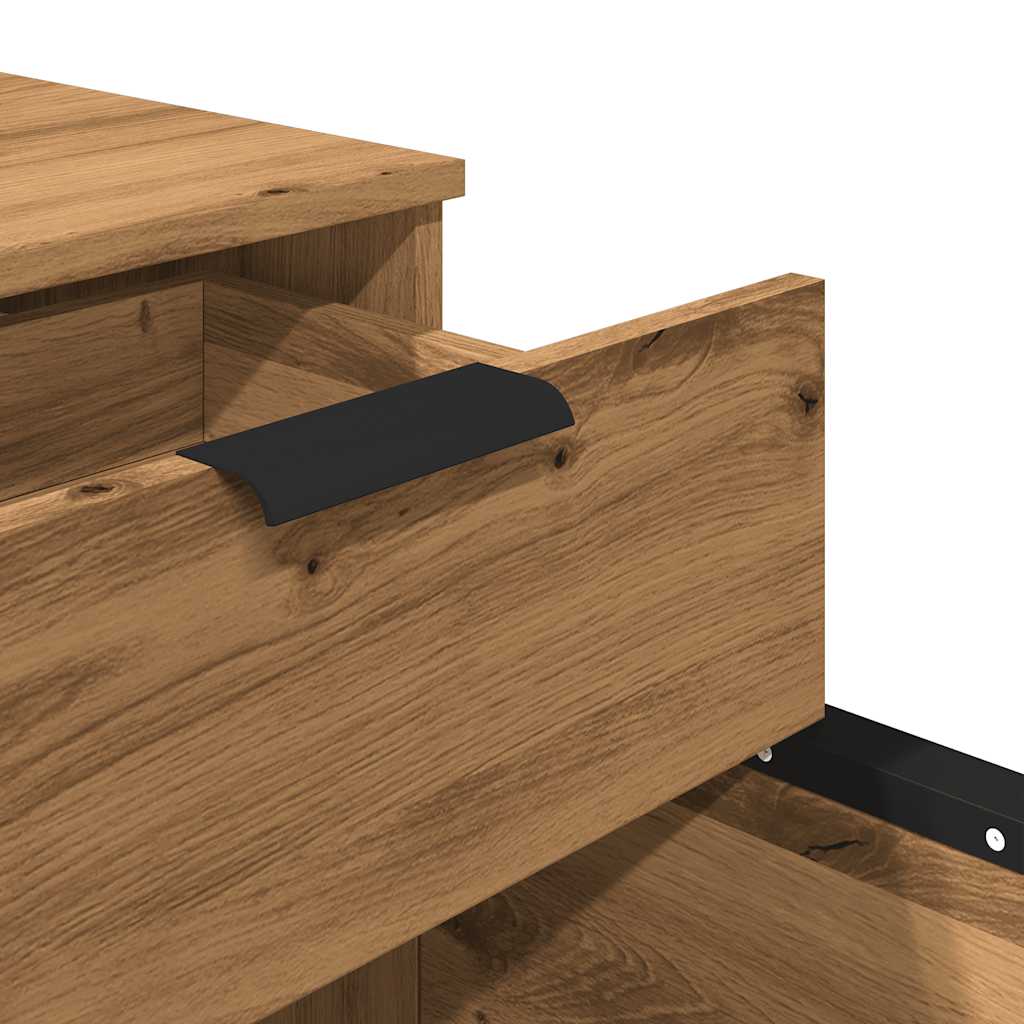 arkivskab med hjul 45x38x54 cm konstrueret træ kunsteg