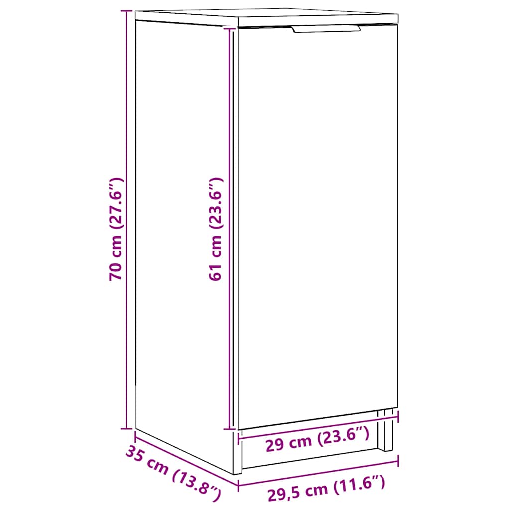 skoskab 29,5x35x70 cm konstrueret træ kunsteg