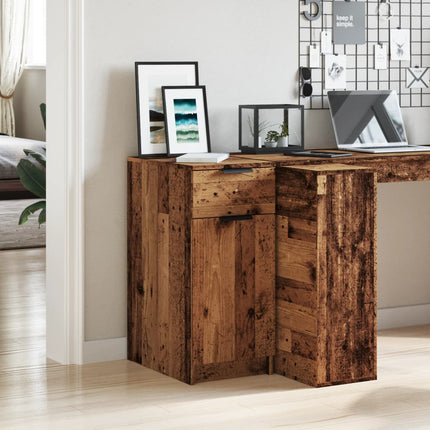 skab til skrivebord 33x50x75 cm konstrueret træ antikt træ