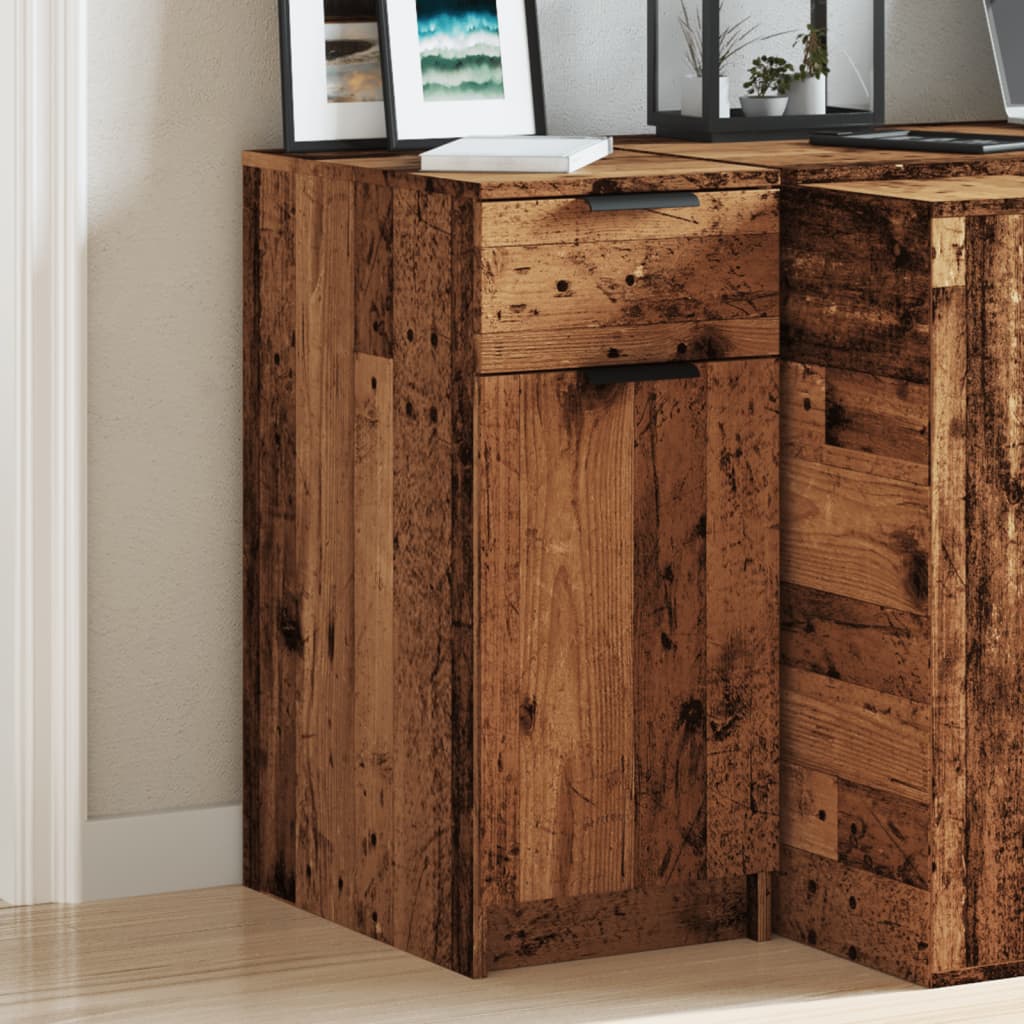 skab til skrivebord 33x50x75 cm konstrueret træ antikt træ
