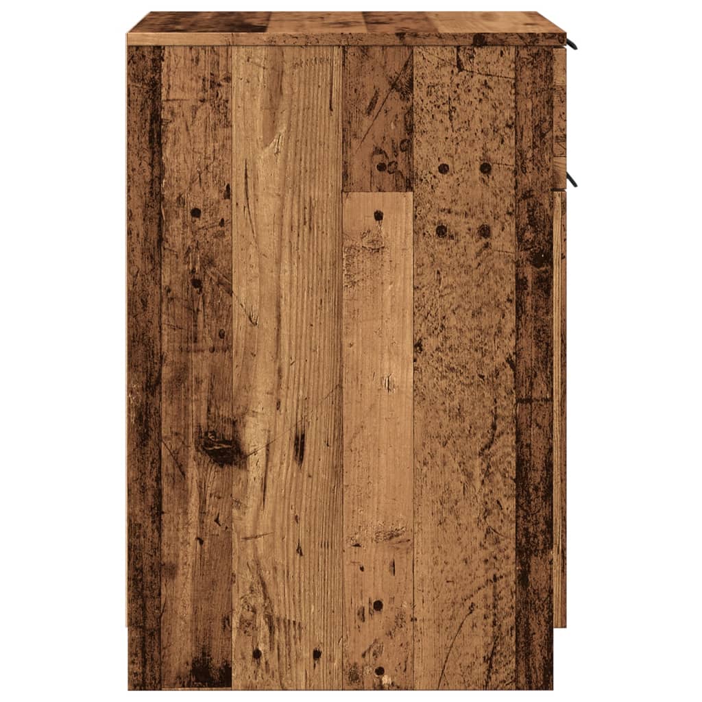 skab til skrivebord 33x50x75 cm konstrueret træ antikt træ