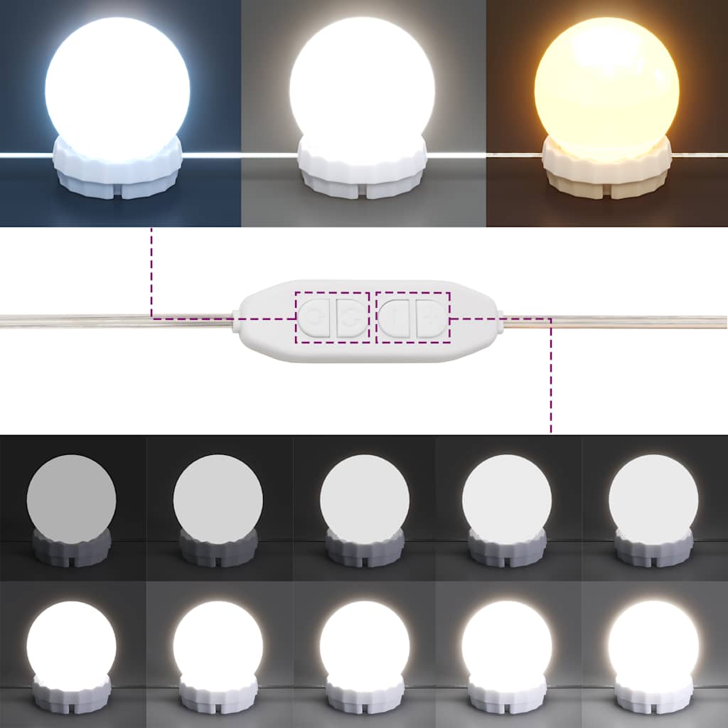 spejlskab med LED-lys 70x16,5x60 cm gammelt træ-look