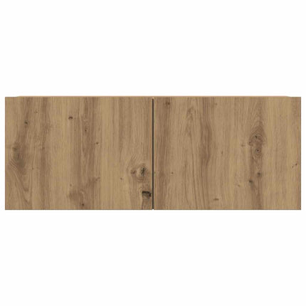 væghængte tv-borde 2 stk. 80x30x30 cm egetræsfarve