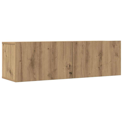 væghængte tv-borde 2 stk. 100x30x30 cm egetræsfarve