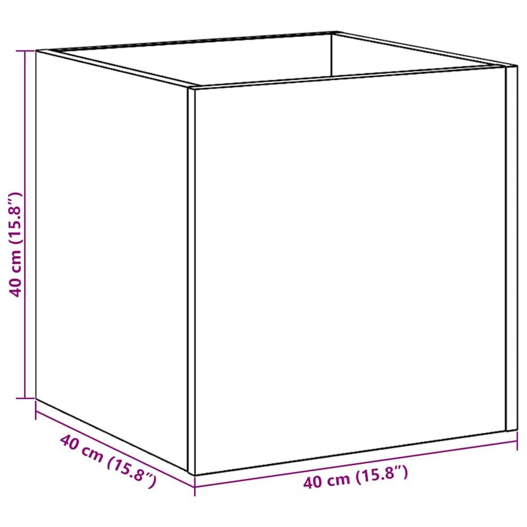 plantekasse 40x40x40 cm konstrueret træ kunsteg