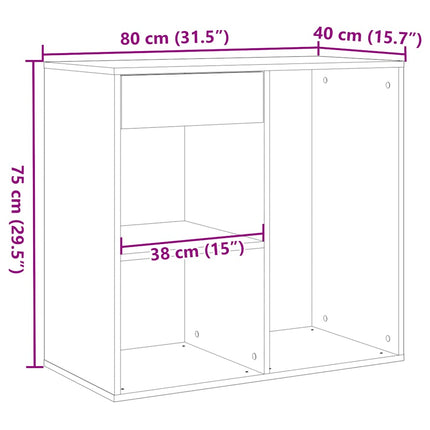 kosmetikskab 80x40x75 cm konstrueret træ gammelt træ-look