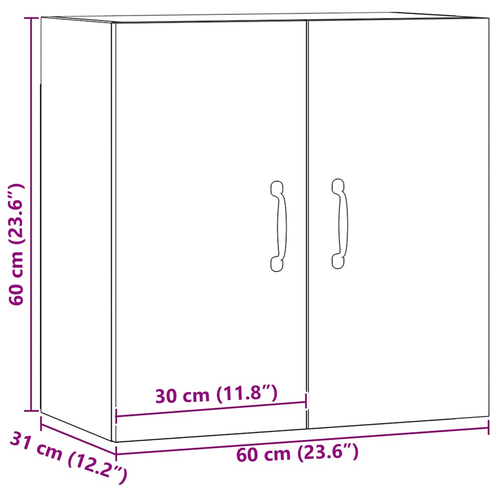 vægskab 60x31x60 cm konstrueret træ kunsteg