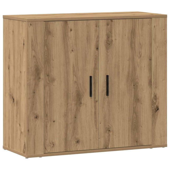 skænk 80x33x70 cm konstrueret træ egetræsfarve