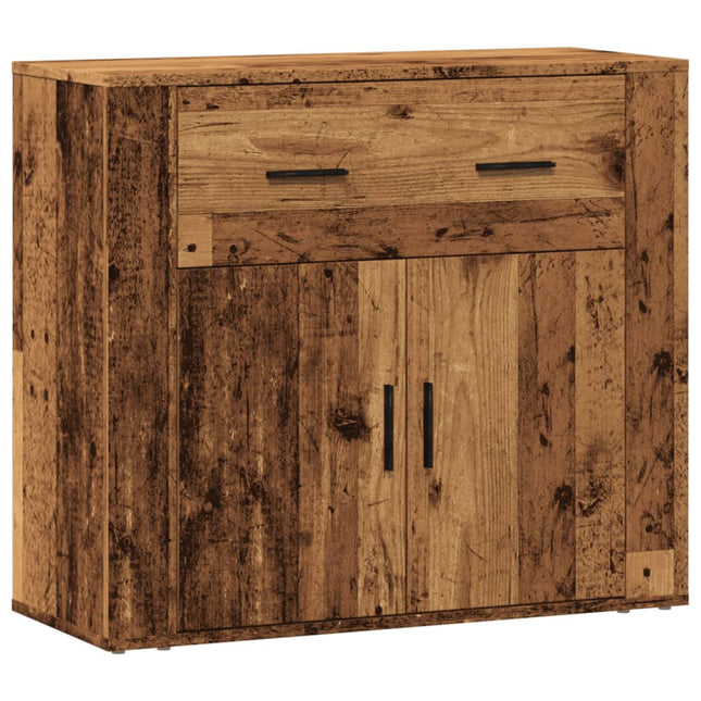 skænk 80x33x70 cm konstrueret træ gammelt træ-look