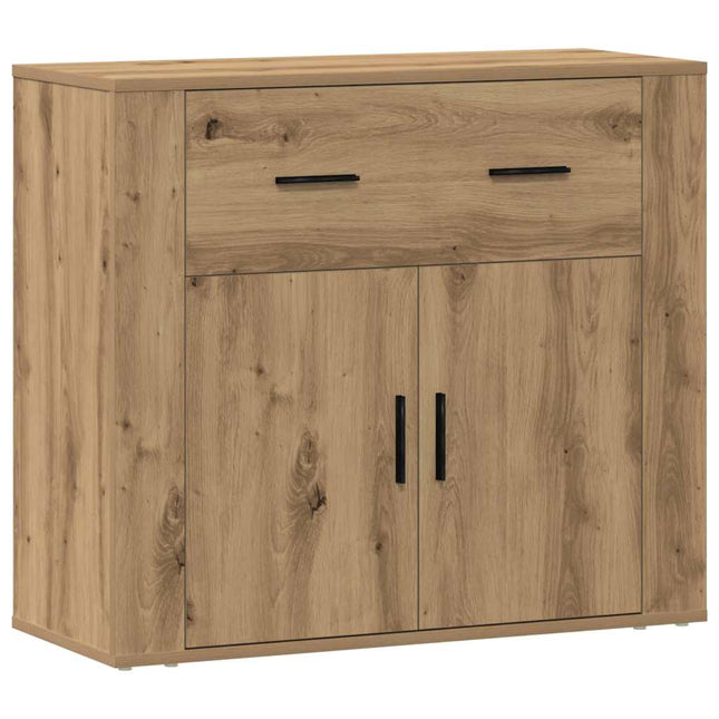 skænk 80x33x70 cm konstrueret træ egetræsfarve