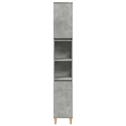 badeværelsesskab 30x30x190 cm konstrueret træ betongrå