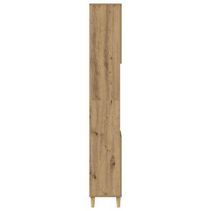 badeværelsesskab 30x30x190 cm konstrueret træ kunsteg