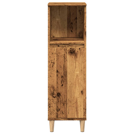 badeværelsesskab 30x30x100 cm konstrueret træ gammelt trælook